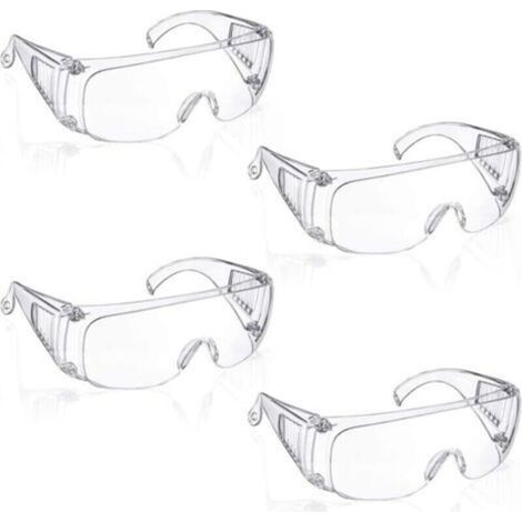 Xinlon 4 Paires Lunette Protection, Lunettes de Sécurité Transparentes, Lunettes de Protection la Sécurité en Laboratoire, Lunettes de Sécurité