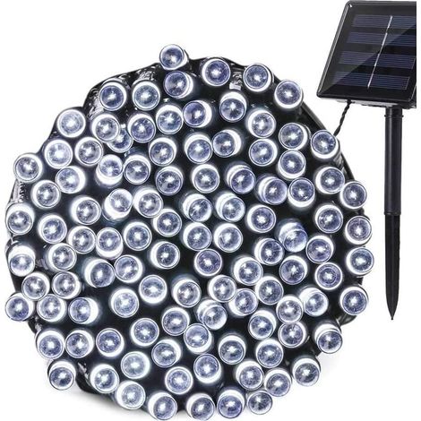 Catena LED luci di Natale con ricarica ad energia solare 300 led 30 mt luce Bianca Fredda (1/2)