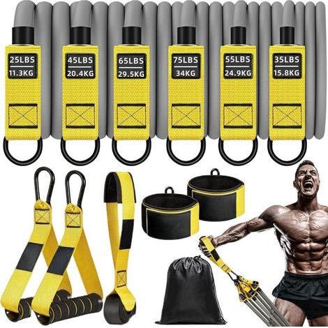 Fitness Resistance Bands, 300lbs Resistance Bands with Handles for Men, Muscle Training, Bodybuilding, Home Gym Equipment (1/5)