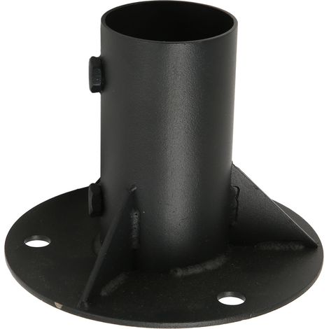 Support de poteau de clôture en grillage à mailles losangées, bride de base, fixation au sol pour poteau de clôture robuste et solide, poteau rond de 52 mm / 2 pouces, pour la fixation de poteaux rond (1/5)
