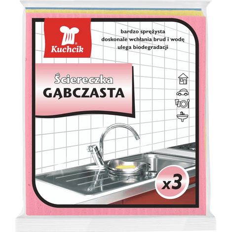 Panni spugnosi da cucina, colori assortiti, 3 pezzi