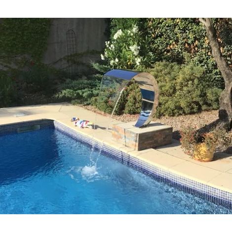 Cascade INOX 316 Fontaine Piscine Bassin Modèle Cobra Hauteur 80cm (1/4)