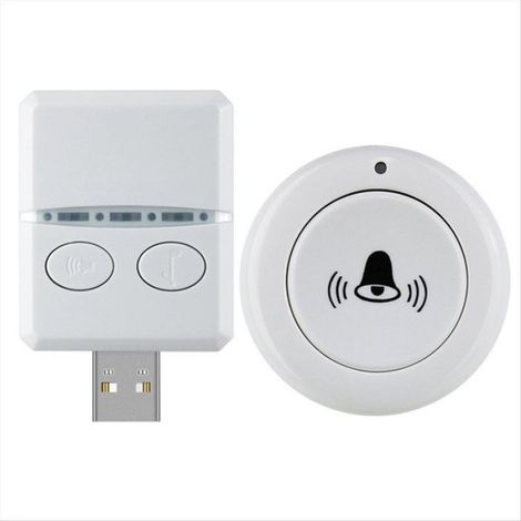 Sonnette Sans Fil USB Smart Door Bell Kit de Sonnette à Distance Sans Fil Aucun Câblage Requis pour les Appels de Soins au Lit à (1/4)