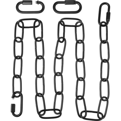 Chaîne en acier inoxydable de 0,9 m avec 2 verrous, chaîne en métal noire, chaîne à maillons pour le raccordement de différentes lampes, cages, plafonniers, lustres, etc (1/5)
