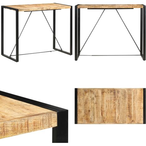 Table de bar 140x70x110 cm Bois de manguier massif - Bois de manguier - Bois brut (1/5)