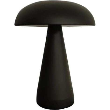 Wiederaufladbare LED-Nachttischlampe in Pilzform, ideal zum Lesen, für Schlafzimmer oder Büro, schwarz (1/5)