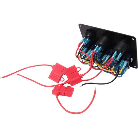 Panneau de 6 interrupteurs à bascule étanche 12V-24V 20A LED bleue 5 broches Protection contre surcharge pour Bateau Camping-car Autocar (1/5)