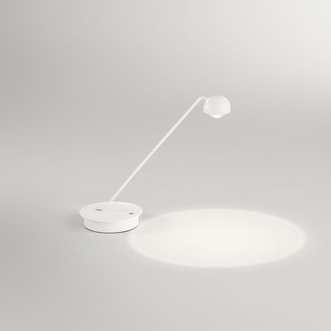 Lampada Da Tavolo Moderna Lyra Metallo Bianco Led 7W Dimmerabile Ip20