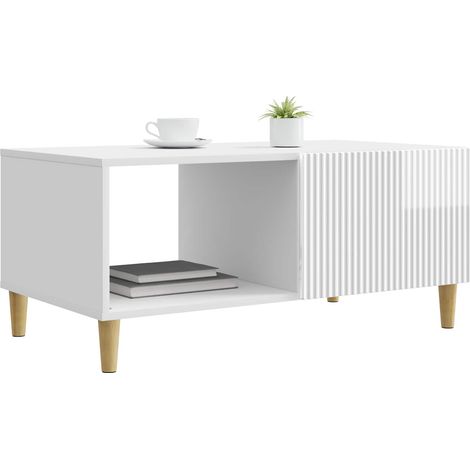 Maison Exclusive - Couchtisch Hochglanz Weiß 90 x 50 x 40 cm Holz