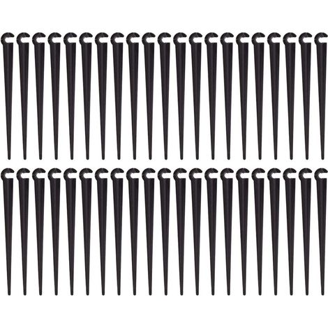 Lot de 200 Piquets de Support de Tuyau d'irrigation 4mm/7mm Support Piquet de Tube Irrigation Goutte à Goutte Plastique Outil de Jardinage