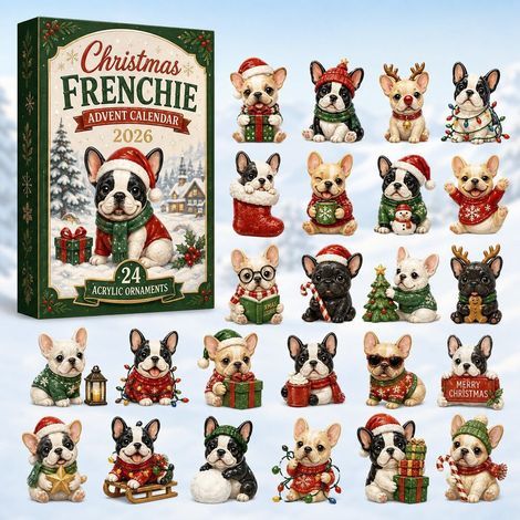 Calendario dell'Avvento Bulldog nella Neve 2026 - Scatola a sorpresa 2D