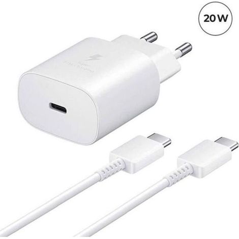 Chargeur Rapide 20W - Yuan Yuan - iPhone 15 6.1\" - USB-C - Câble 1M - Blanc (1/4)