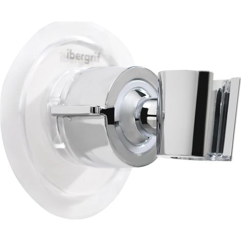 Support Douchette Mural Sans Perçage Chromé Réglable 360° Fixation Adhésive Forte pour Salle de Bain Universel/p (1/5)