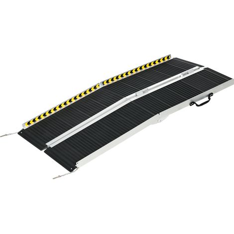 Rampe de chargement rampe d'accès pour fauteuil roulant scooter pliable antidérapante avec bordures de sécurité noir