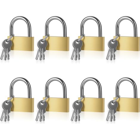 8 Pièces Cadenas Clé de Laiton, 40 mm Cadenas avec Clés, Cadenas Casier, Pour Valise, Casier, Sacs de Voyage, Armoires (1/5)