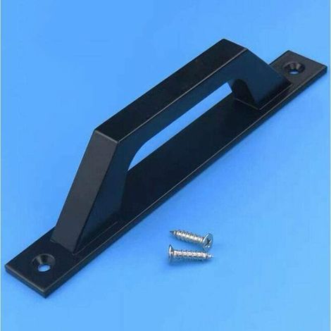 Poignée de porte de hangar, poignée de doigt, porte de terrasse, porte en bois, poignée de porte de jardin, poignée longue, kit de porte coulissante synthétique, noir,
