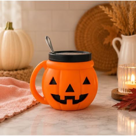 Coupe à dessert en céramique orange en forme de citrouille d'Halloween - 301-400 ml