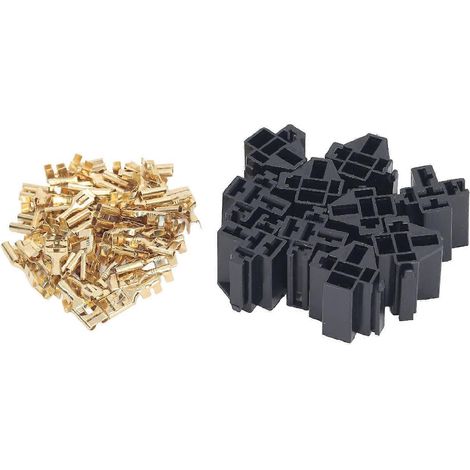 10-teiliges Relais-Steckverbinder-Set, 5-poliges Gehäuse, 12-V-Buchse, 30 A/40 A, mit 30 Stück 10 mm und 20 Stück 6,3 mm Klemmen