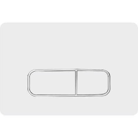 Placca di comando per WC, compatibile con Geberit Sigma, UP300 e UP320, con doppio scarico, completa di set di leve di scarico e telaio di installazione, dimensioni 243×164 mm (bianca) (1/5)