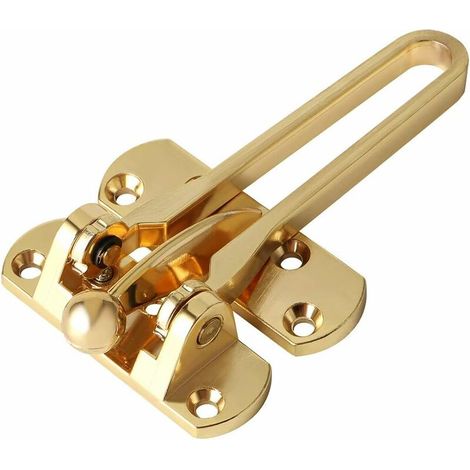 Zusätzliches Türschloss, Sicherheitsketten für Türen, Schiebetürschloss, Drehzapfen aus Edelstahl, Sicherheitstürschloss, Gold-AquaForge (1/5)