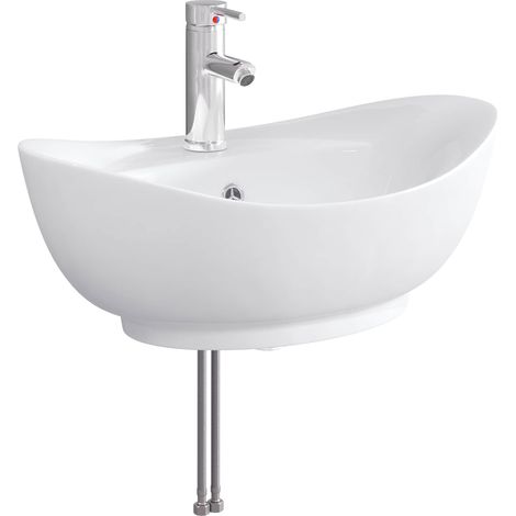 vidaXL Bathroom Wash Basin Chrome 59 x 35 x 21 cm Metal