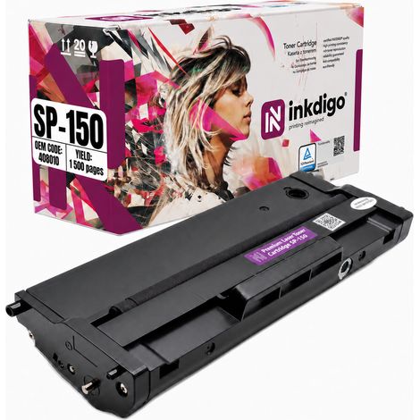 Toner Inkdigo 408010 compatibile con Ricoh Aficio SP150 SP150sUW SP150, certificato TÜV. (1/5)