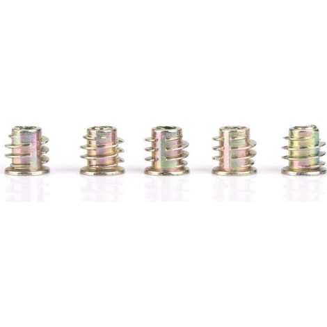 M4 / M5 Écrou Hexagonal Fileté en Alliage de Zinc Écrou Hexagonal de Fixation à l'Intérieur Écrou Insérer Douille Écrous à Vis pour Meubles en Bois(M4x8（50pcs))