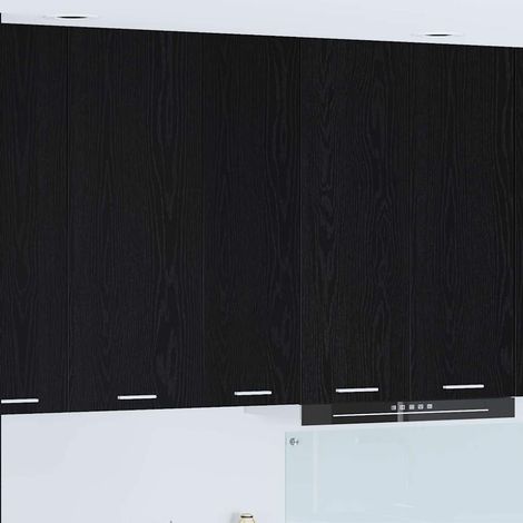 Hängeschrank mit Speicher Schwarz Eichen-Optik 30 x 31 x 100 cm