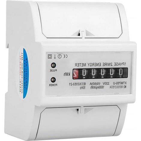 Contatore di energia - Contatore elettrico digitale monofase da 220 V su guida DIN 2 linee 4P (15 (60) A) (1/5)
