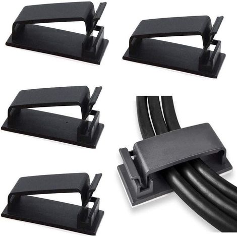 Cable Management, 50 Pack Self-Adhesive Cable Clips for Electrical Cables, Organizer, Ethernet Cable and Cable Management System for TV, PC, Laptop, Office, YMYNY (1/4)
