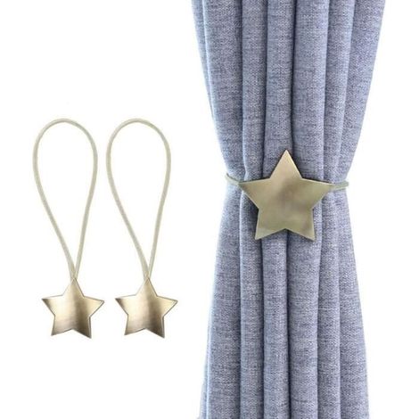 Magnetic Metal Curtain Hooks - Starry Bronze - For Indoor Use (1/4)