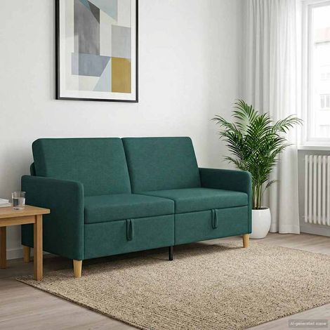 vidaXL Sofá con almacenamiento Verde oscuro 172 x 78 x 87 cm Poliéster (1/5)