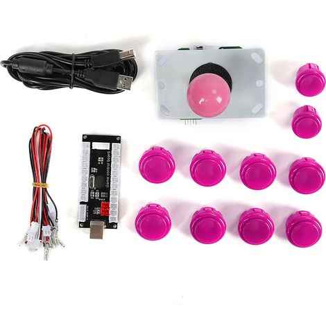 Kit solo avec 30/24 boutons de type carte et joystick 5P, carte mère USB noire. (1/4)