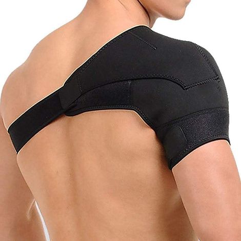 Support d'épaule, bandage d'épaule ajustable en néoprène, pour tendinite, luxation de l'épaule, réduit (1/5)