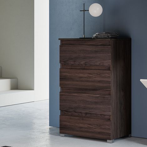Cassettiera moderna in legno 4 cassetti 61x101h Olmo Caffe' (1/2)