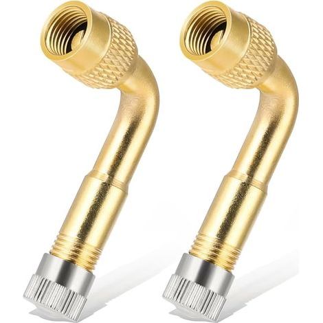 Pieces 90 Degree Valve Extensions, Copper Valve Adapter, Tire Valve Adapter, Angled Extension Fitting, for Car, Motorcycle, Bicycle, Scooter (1/5)