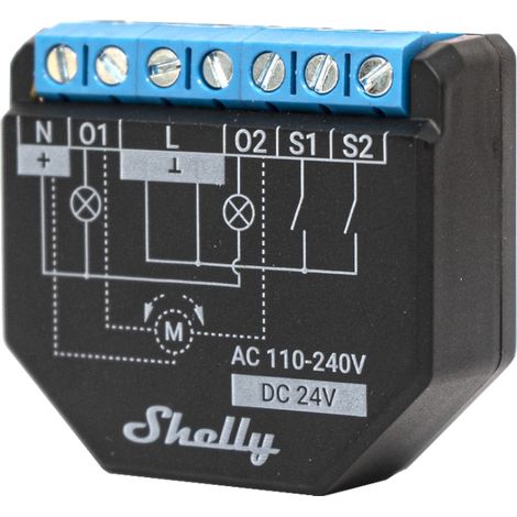 Shelly smart relè smart tapparelle wifi doppio canale shplus2pm monitoraggio potenza (1/10)