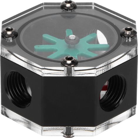 Achteckiger, transparenter Acryl-Durchflussmesser für PC-Kühlung