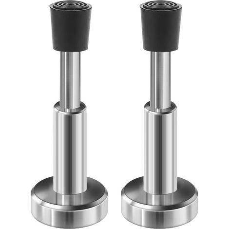 Lot de 2 butées de porte, butée de porte à ressort amortisseur hydraulique auto-adhésive, protection murale