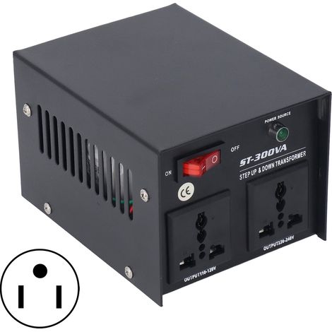 300-W-Aufwärtstransformator, 110-V-/220-V-Spannungswandler, einstellbare Ausgangsspannung 110–240 V, leistungsstarker US-Stecker