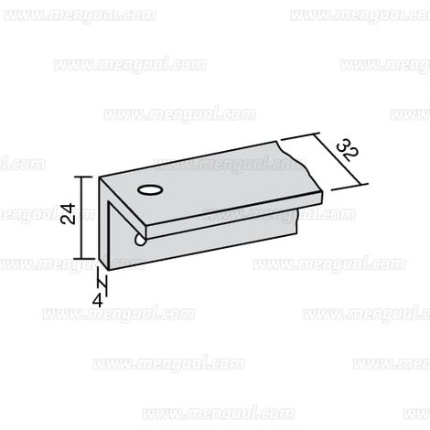 Placa Escuadra Montaje Guia En Techo Para Porteo (1/4)