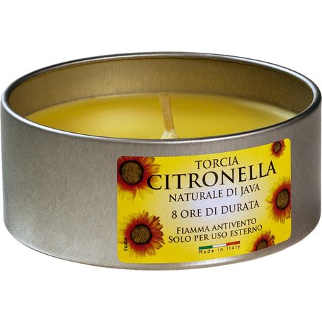 candela alla citronella "siros" in alluminio 9,5x9,5x4 cm