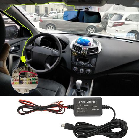 Kit de câblage pour caméra embarquée, kit de câblage mini USB pour caméra embarquée, câble d'alimentation pour chargeur de caméra embarquée (1/5)