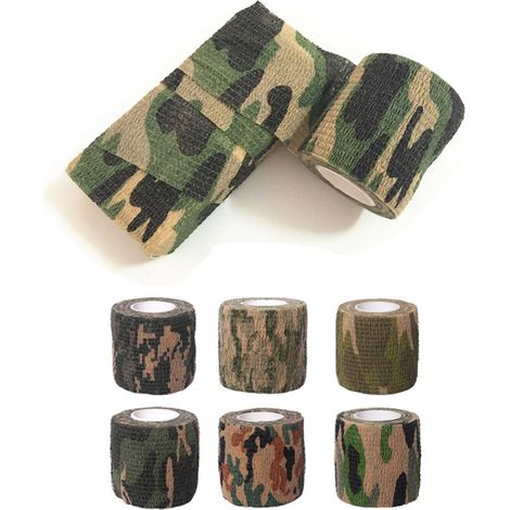 6 rouleaux de bande camouflage adhésive auto-agrippante protectrice pour camping extérieur (1/5)