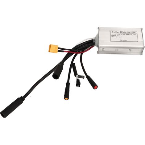 Contrôleur Moteur Brushless 24V 36V 48V 17A Onduleur Sinus 3 Modes avec Connecteurs Étanches pour Conversion Vélo Électrique DIY