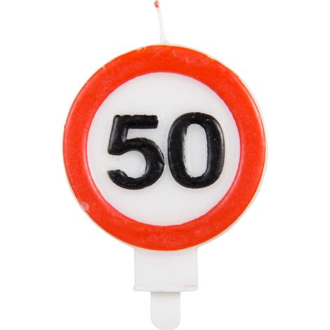 Bougie Numéro - Bougie Panneau de Signalisation 50 Ans - Bougies de Gâteau pour la décoration de D'anniversaire, Anniversaire, Happy Birthday, Anniversaires de Mariage, Gâteau de Mariage
