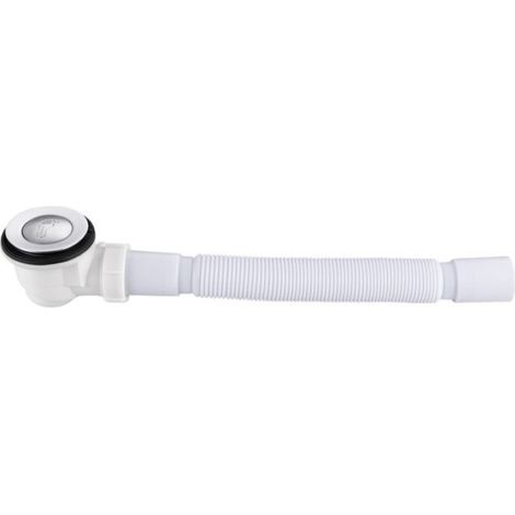 Siphon Receveur Douche - Bouchon Clic-Clac 70 mm - Évacuation Flexible - Chrome - Universel - 1 Pièce (1/5)