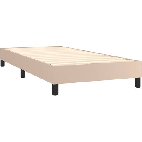 Somier de láminas sobre patas estructura de cama 90x200 cm sintético marrón claro TDL0207282