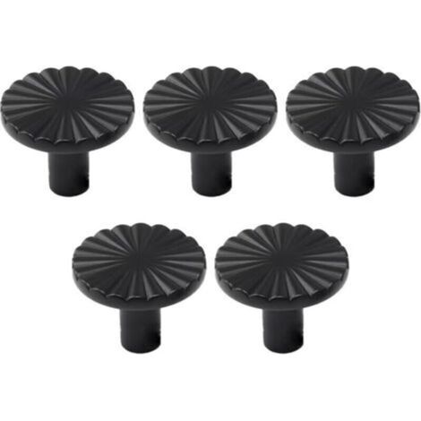 Cinque maniglie rotonde per armadi in ottone dorato, maniglie per armadi, porte e cassetti in ottone per cucine e bagni (1/4)