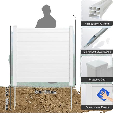Écran de confidentialité extérieur, design résistant au vent, installation facile, 50x50in 2sides (1/2)